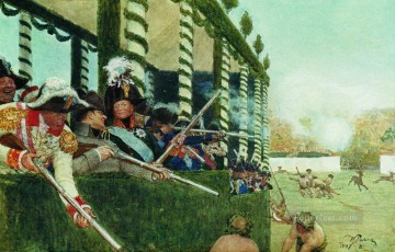  hunt Painting - emperor alexander i and emperor napoleon in the hunt 1908 Ilya Repin